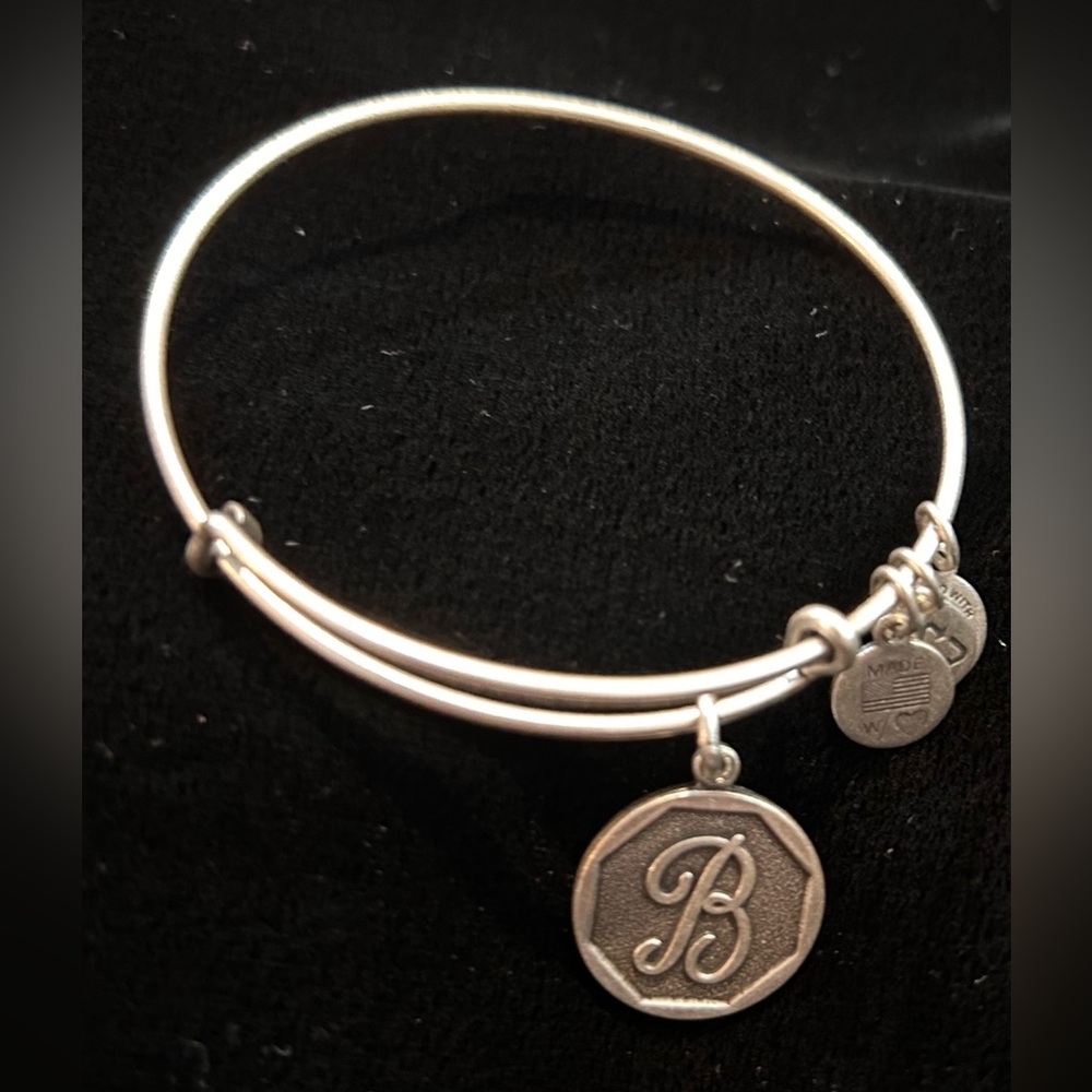 Alex and Ani “B” bracelet in silver
